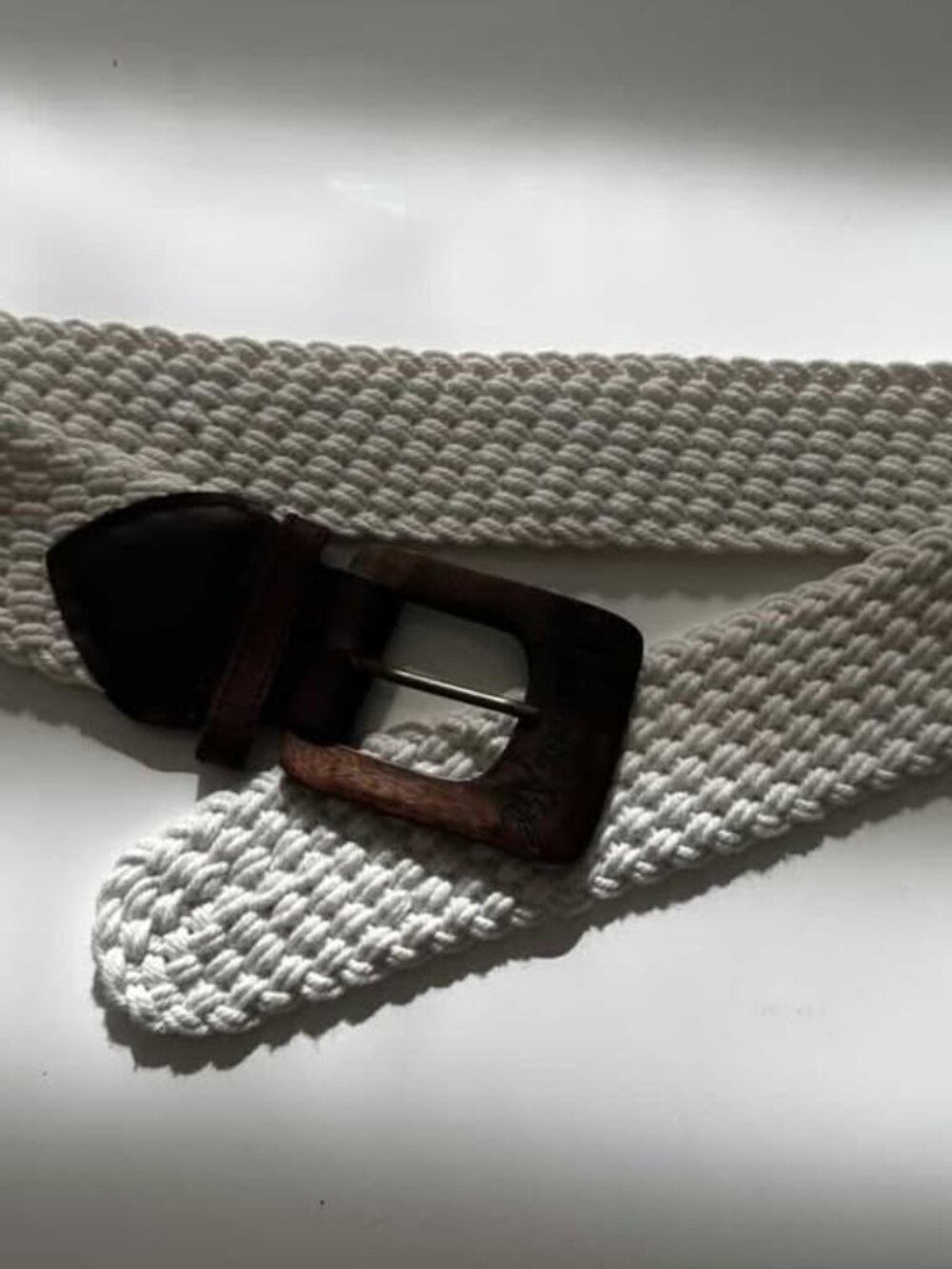Women’s Brown White Braided Belt